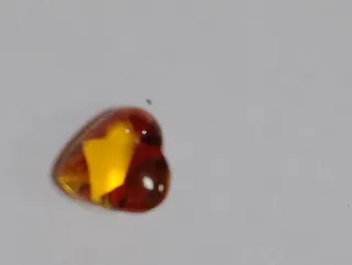 Gema Corazón Citrino Naranja y Amarillo