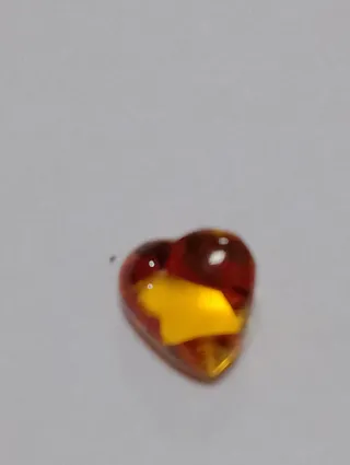 Gema Corazón Citrino Naranja y Amarillo
