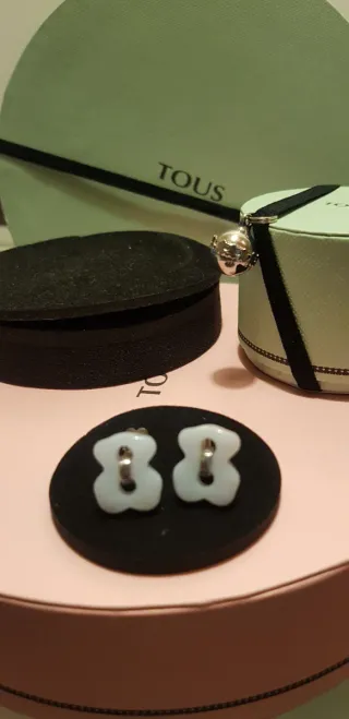 Pendientes Tous Cruise Oso azulado y Plata