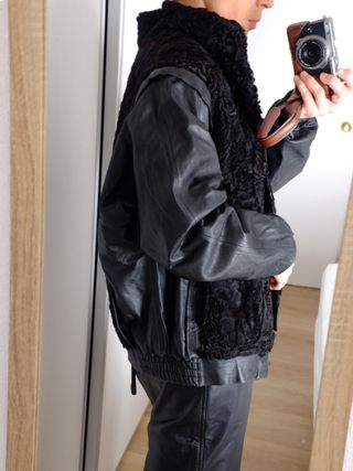 cazadora Vintage Piel Astracán 80s