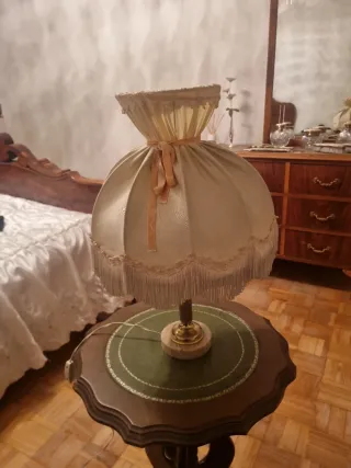 2 Lámpara vintage flecos base mármol precio unidad