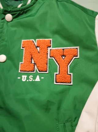 Bomber NY verde e bianco