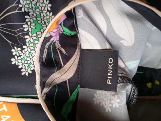 Vestido Pinko Negro Estampado Flores