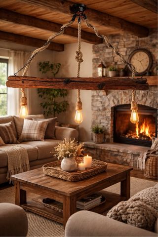 Lámpara Roble Reciclado Artesanal Única