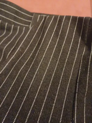 Pantaloni gessati aderenti nero/bianco