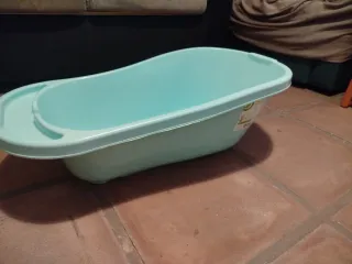 Bañera bebé azul con reductor para recién nacido
