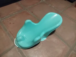 Bañera bebé azul con reductor para recién nacido