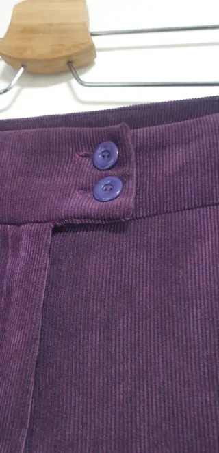 Pantalón pana mujer fiesta morado