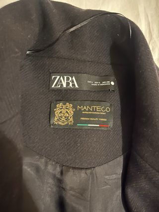 Abrigo Zara Lana Punto Talla Única Negro
