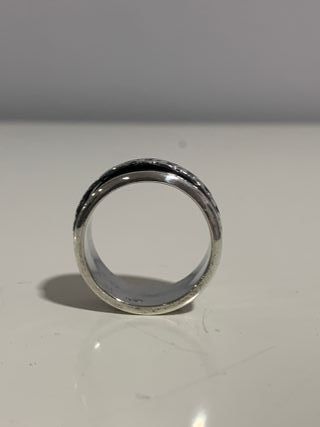 Anillo Plata Ley Hombre con cenefa