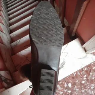 Stivaletti pelle marrone con pelliccia n.40