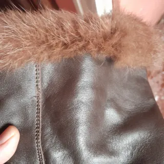 Stivaletti pelle marrone con pelliccia n.40