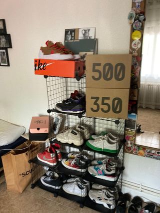 Estantería Metálica Negra 8 Cubos