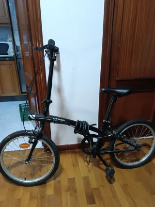 Bicicleta Plegable Negra B'TWIN