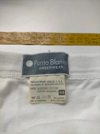 4 Slips Punto Blanco Algodón Blanco Talla S