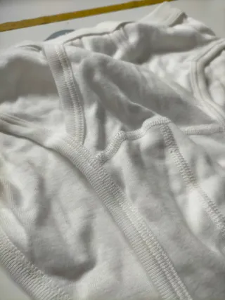 4 Slips Punto Blanco Algodón Blanco Talla S