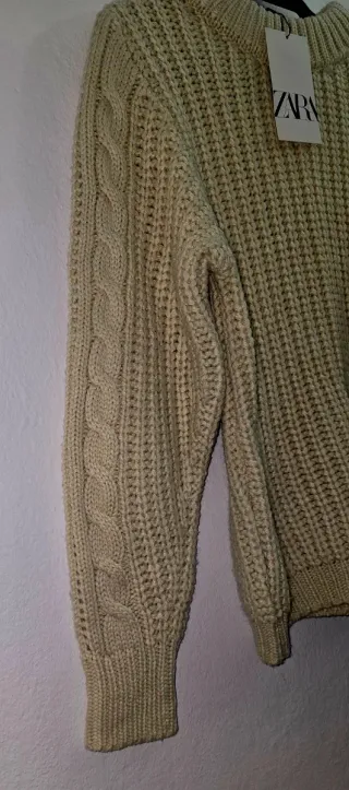 Jersey Zara beige talla M con etiqueta