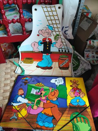 Antigua carpeta + delantal popeye Vintage años 80