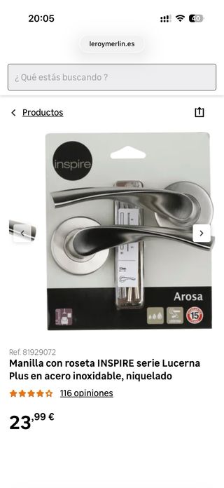 Juego de manillas Inspire Lucerna plus