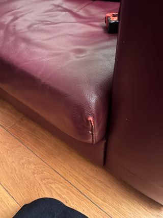 Sofá modular multiposición piel granate