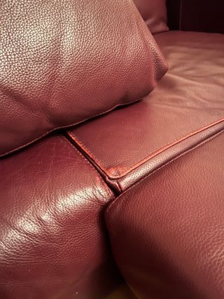 Sofá modular multiposición piel granate