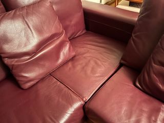 Sofá modular multiposición piel granate