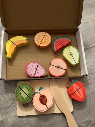 Juego de cortar frutas de madera Montessori