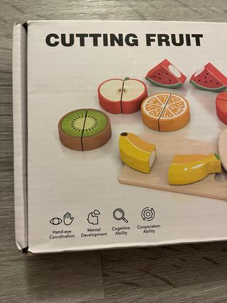 Juego de cortar frutas de madera Montessori