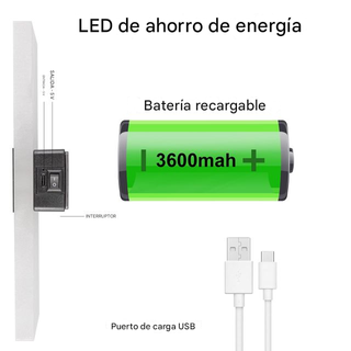 Lámpara de pared LED RGB recargable