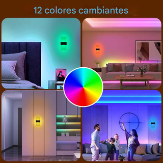 Lámpara de pared LED RGB recargable