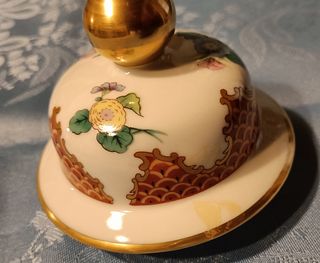 Potiche vintage decoro fiori e oro