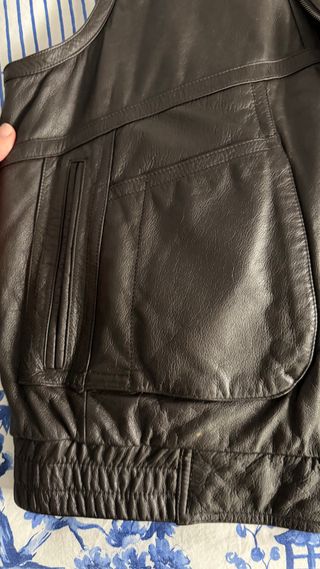 Chaleco de Piel Vintage marron