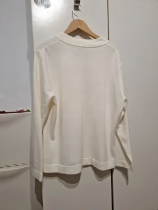 Cárdigan Blanco  crudo ,Talla XL super suave y cál