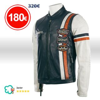 Chaqueta de Cuero Tipo Aviador