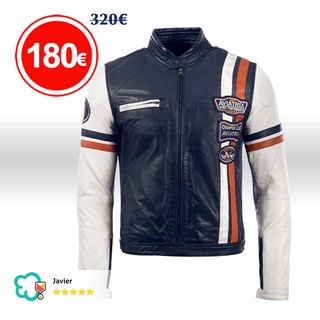 Chaqueta de Cuero Tipo Aviador