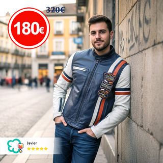 Chaqueta de Cuero Tipo Aviador