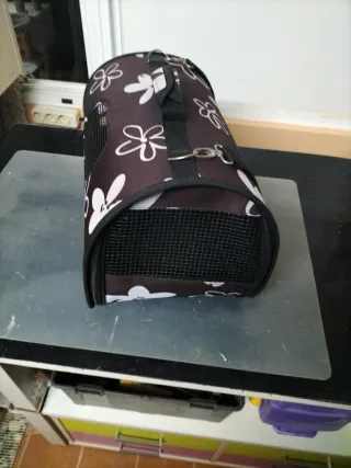 Transportín para gato con estampado floral