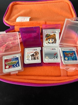 Nintendo 3DS XL Blanca + Juegos + Funda