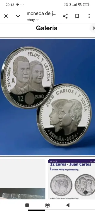 Moneda España 12 Euros 2004 Juan Carlos