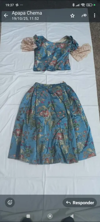 Traje de Fallera Niña Azul y Multicolor