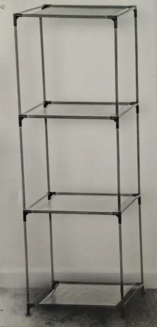 Estantería Metálica y Tela Negra/Gris