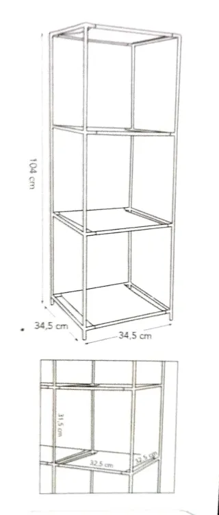 Estantería Metálica y Tela Negra/Gris