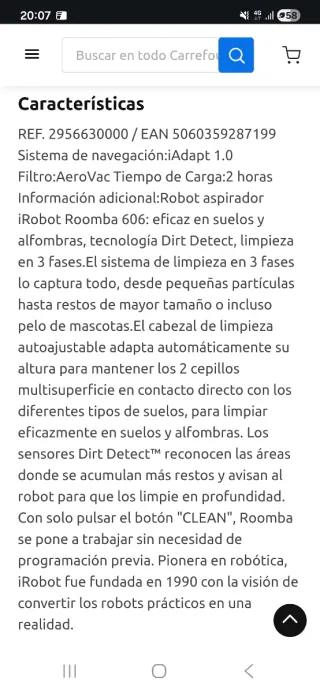 Aspiradora iRobot Roomba 606