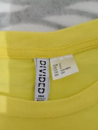 Camiseta básica H&M amarilla talla S