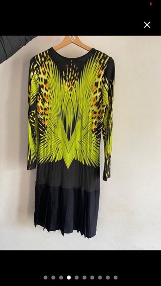 Vestido Roberto Cavalli verde y negro