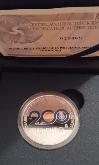 Moneda 10 euros Plata Policía Nacional 2024