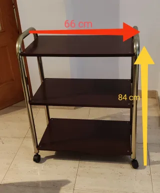 Carrito auxiliar wengue 3 estantes