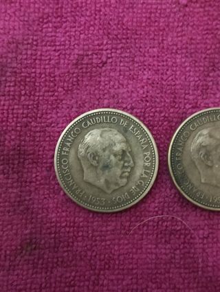 3 Monedas 2'50 PTAS 1953 5€/unidad