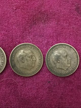 3 Monedas 2'50 PTAS 1953 5€/unidad