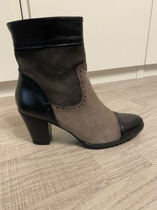 Botines piel y ante tricolor